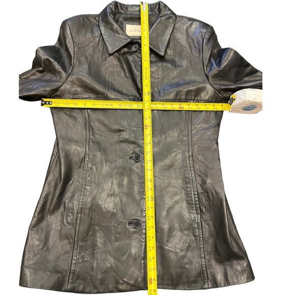 Lady Hathaway Leather Jacket Womens Black Long Sleeve Pockets Button Size XL - Picture 5 of 8